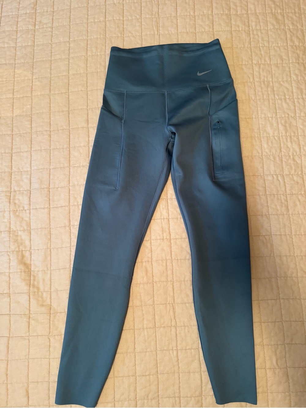 Nike Teal High-Rise Active Leggings with Zip Pocket